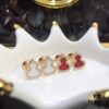 692fd7ba99f2d84055c8ab73 Gourd Green Jadeite, Green Agate, White Mother-of-Pearl Stud Earrings