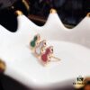692fd7bb99f2d84055c8ab74 Gourd Green Jadeite, Green Agate, White Mother-of-Pearl Stud Earrings