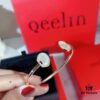 S925 Sterling Silver Qilin Ruyi Lock Red Carnelian Elastic Bracelet, Gourd Design Symbolizing 'Good Fortune and Prosperity'