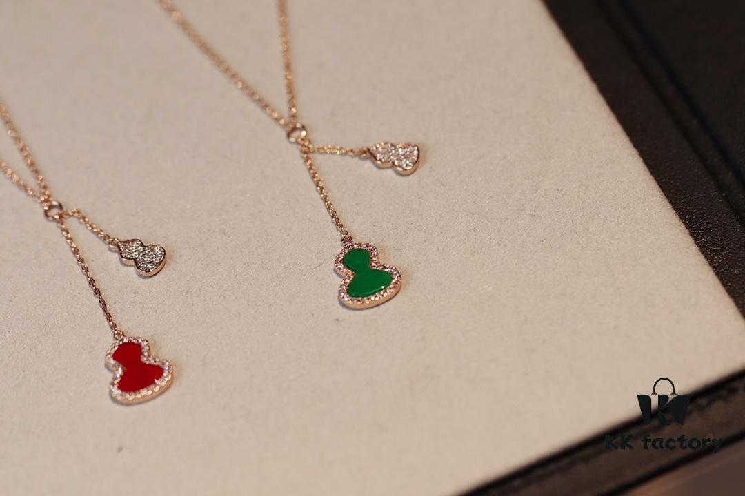 692fd7c199f2d84055c8ab81 Kirin New Double Gourd Necklace, Lucky Jewelry with Carnelian and Diamond Accents