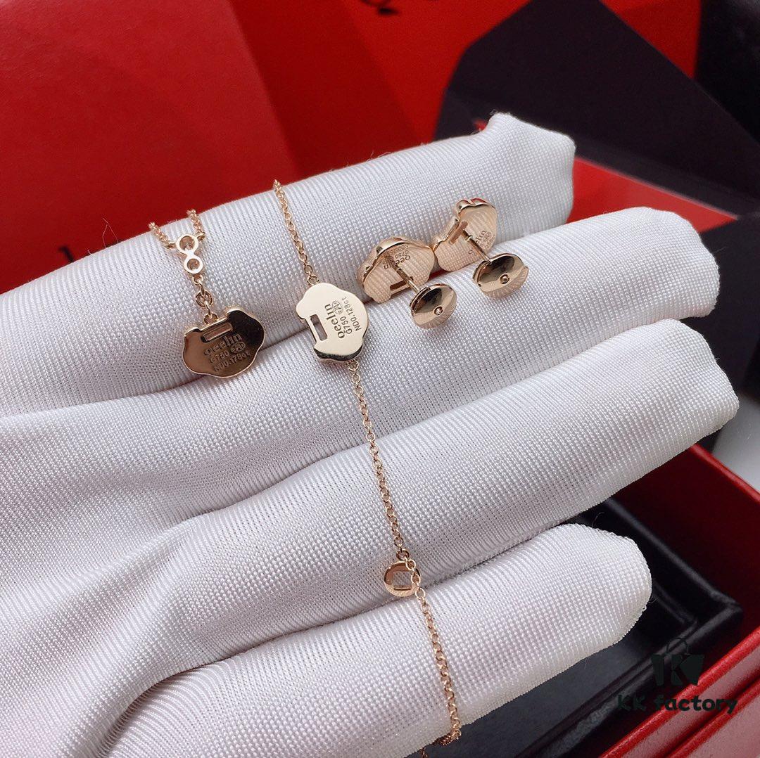 Kirin Auspicious Necklace, Stud Earrings, and Bracelet Set Complete