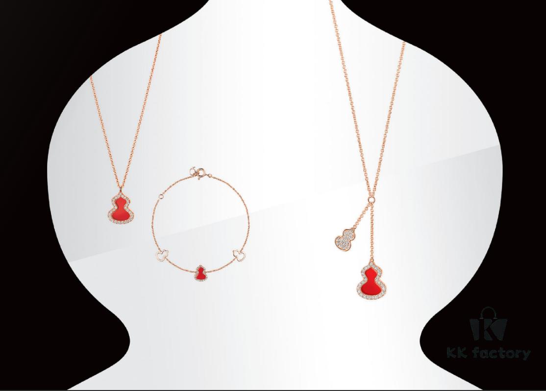 692fd80199f2d84055c8abde Kirin Gourd Pendant Necklace with Tassel - V Gold Plated 18K, Embedded with High-Carbon Brilliant Cut Diamonds and Natural Green Jade, White Agate, Red Carnelian