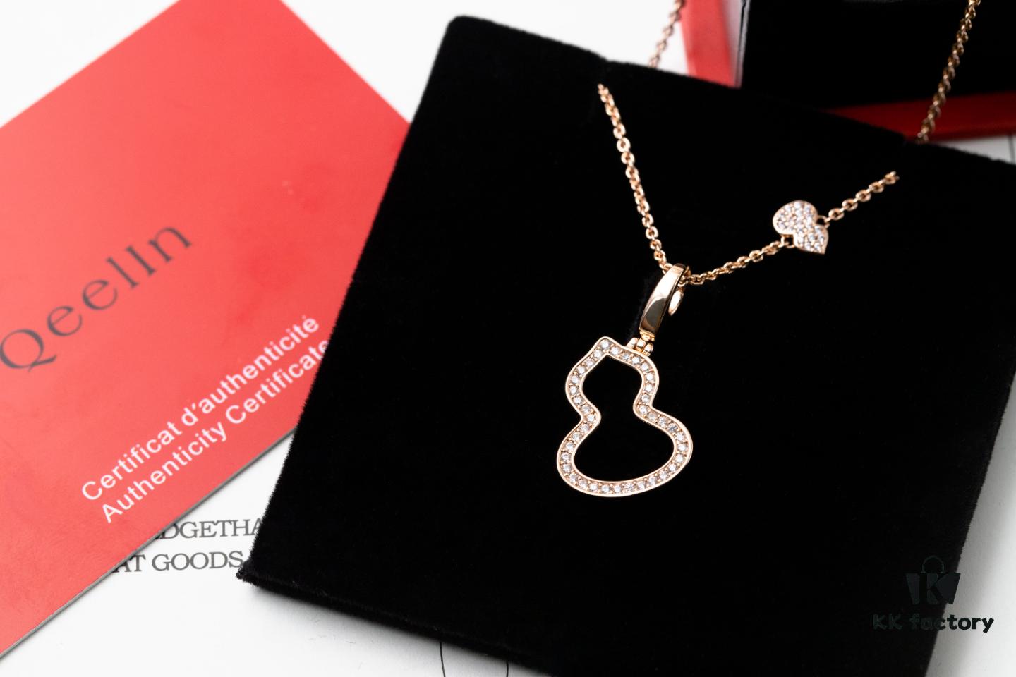 692fd80999f2d84055c8abe8 Kirin Inlaid Diamond Hollow-out Gourd - Necklace