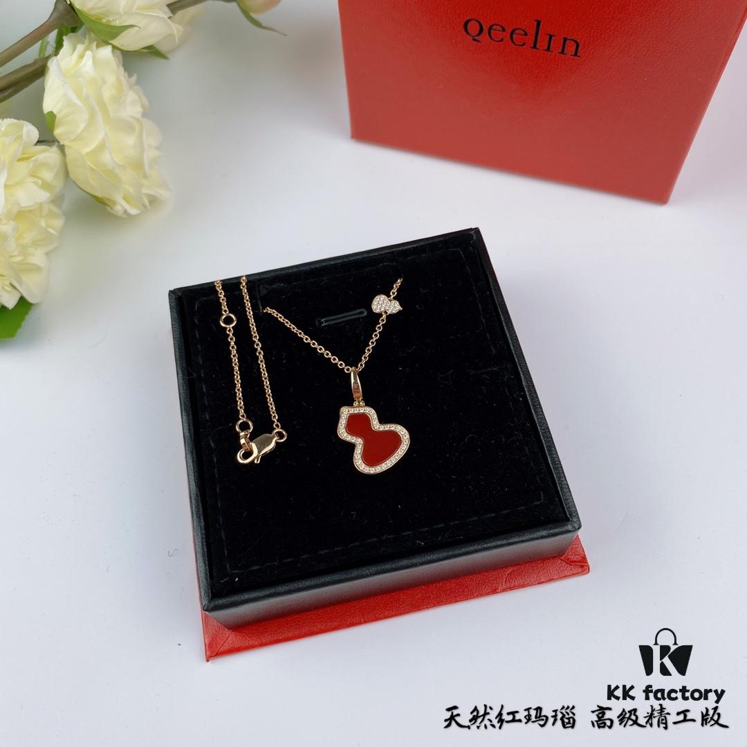 692fd80d99f2d84055c8abee Kirin Gourd Necklace, Stylish and Versatile with Thick Gold Plating, Real Gold Look, Eight-Heart Eight-Arrow High-Carbon Diamond, Small and Exquisite