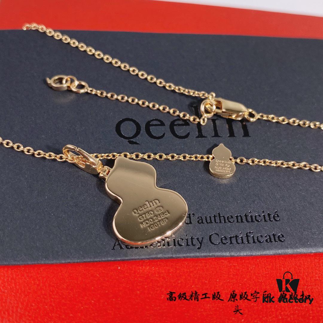 692fd80d99f2d84055c8abef Kirin Gourd Necklace, Stylish and Versatile with Thick Gold Plating, Real Gold Look, Eight-Heart Eight-Arrow High-Carbon Diamond, Small and Exquisite
