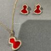 692fd81399f2d84055c8abf9 Qeelin Wulu Medium Gourd Pendant and Earrings in Red Carnelian