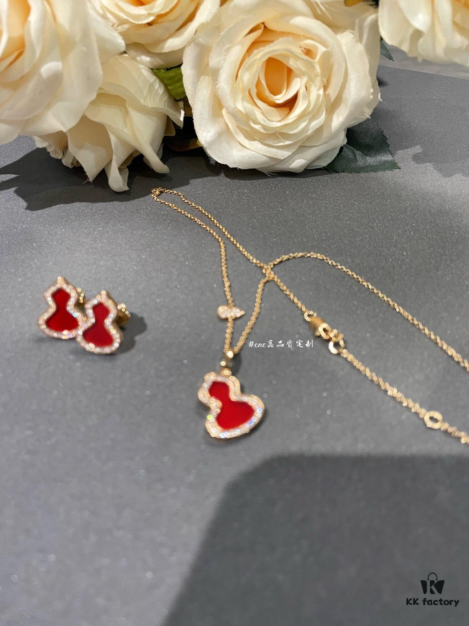 692fd81599f2d84055c8abfc Qeelin Wulu Medium Gourd Pendant and Earrings in Red Carnelian