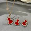 692fd81899f2d84055c8ac00 Qeelin Wulu Medium Gourd Pendant and Earrings in Red Carnelian