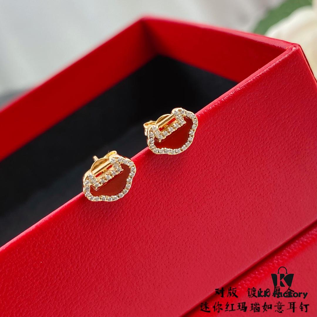 692fd84999f2d84055c8ac5e V Gold Plated Mimi Gold ✨ Mini Kirin Ruyi Stud Earrings ✨ A Unique Blend of Fashion and Tradition, Handcrafted with Micro-Paved High-Carbon Brilliant Cut Diamonds, Durable Thick Gold Plating for Excellent Color Retention