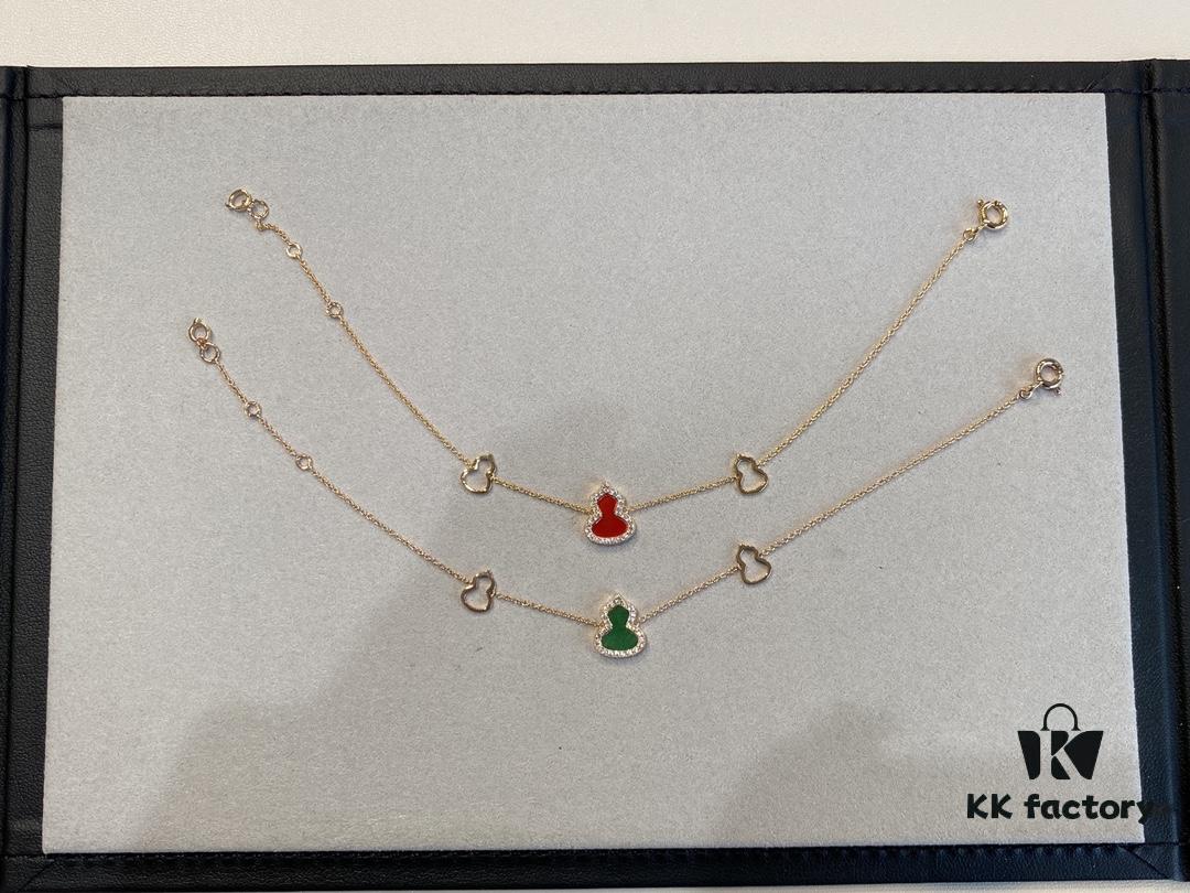 692fd85399f2d84055c8ac75 Gourd Pendant for Wealth and Good Fortune, Full V-Gold Plating with Upgraded 0.5 Micron Thick Gold and Palladium, Rose Gold Tone, Natural Stones Including Deep-Sea White Mother-of-Pearl, Red Carnelian, Black Onyx, Green Jade, Bracelet Size 15-18.5cm