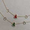692fd85a99f2d84055c8ac80 Gourd Pendant for Wealth and Good Fortune, Full V-Gold Plating with Upgraded 0.5 Micron Thick Gold and Palladium, Rose Gold Tone, Natural Stones Including Deep-Sea White Mother-of-Pearl, Red Carnelian, Black Onyx, Green Jade, Bracelet Size 15-18.5cm