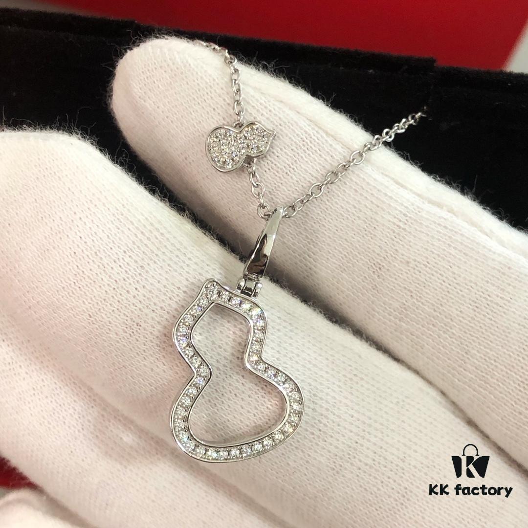692fd85f99f2d84055c8ac87 Kirin New Hollowed Gourd Necklace Medium Size, V Gold Plated with Rose Gold and White Gold Options