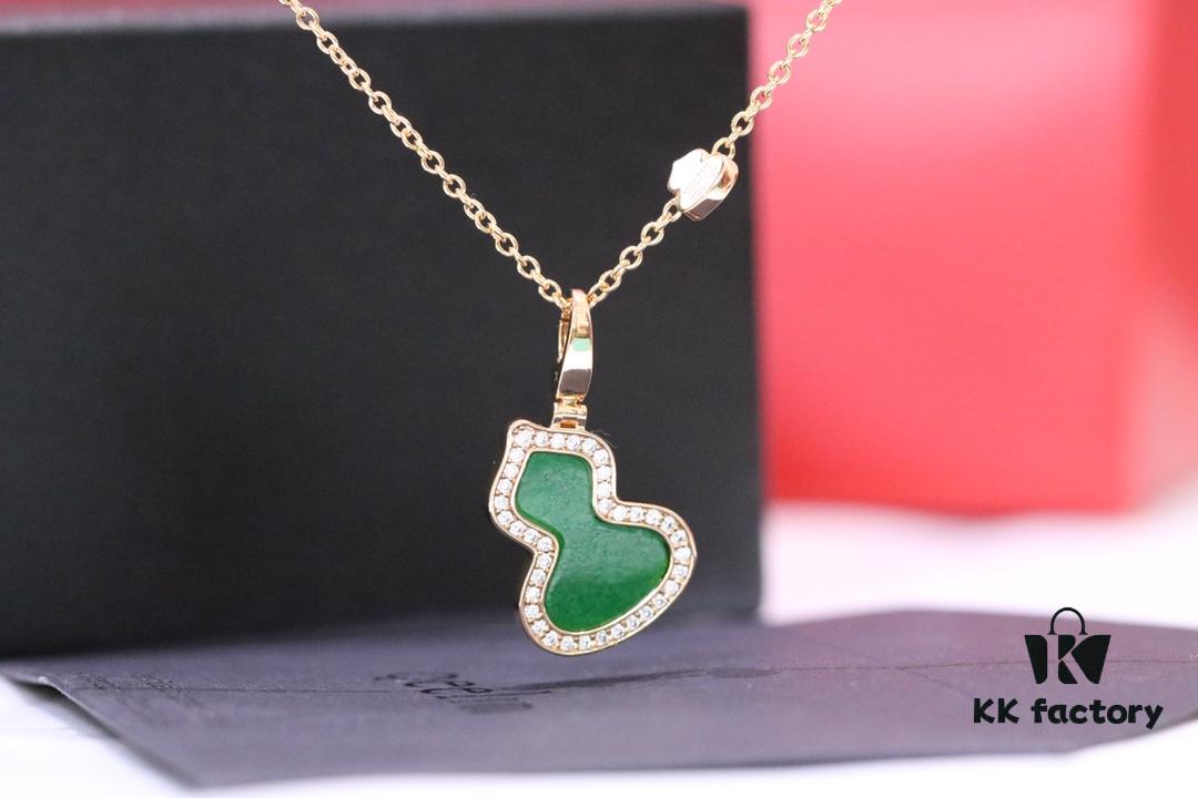 692fd86599f2d84055c8ac91 Lucky Gourd Green Jade Necklace - Limited Edition Rose Gold Plated V-Gold Jewelry