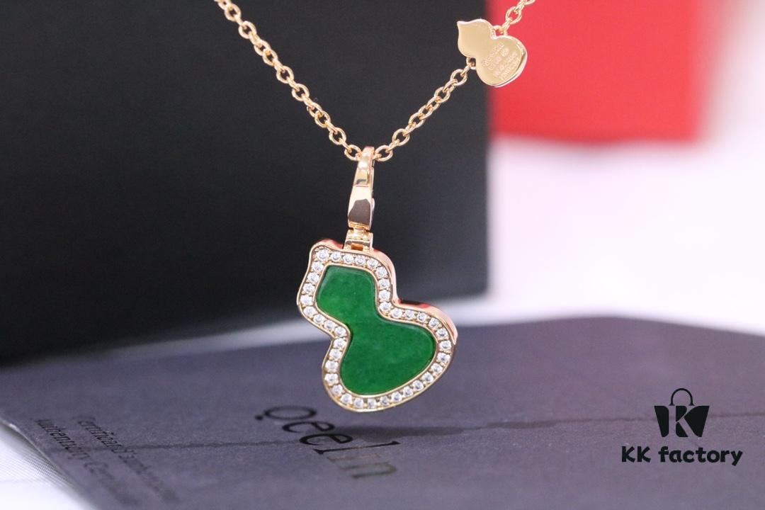 692fd86599f2d84055c8ac93 Lucky Gourd Green Jade Necklace - Limited Edition Rose Gold Plated V-Gold Jewelry