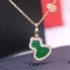 692fd86599f2d84055c8ac94 Lucky Gourd Green Jade Necklace - Limited Edition Rose Gold Plated V-Gold Jewelry