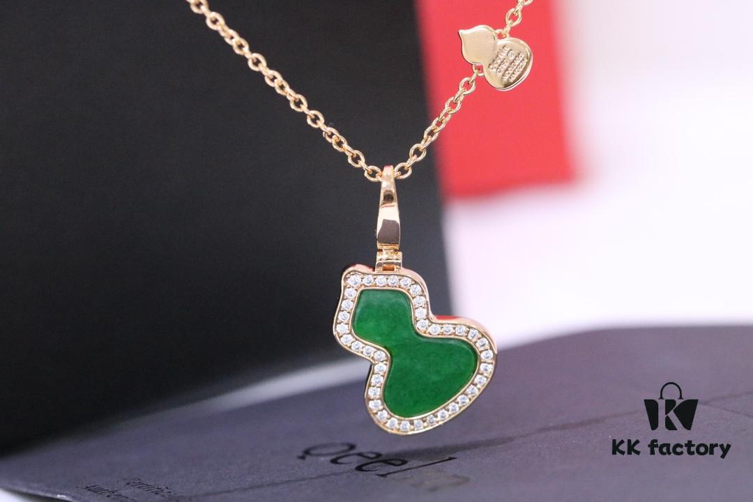 692fd86599f2d84055c8ac94 Lucky Gourd Green Jade Necklace - Limited Edition Rose Gold Plated V-Gold Jewelry