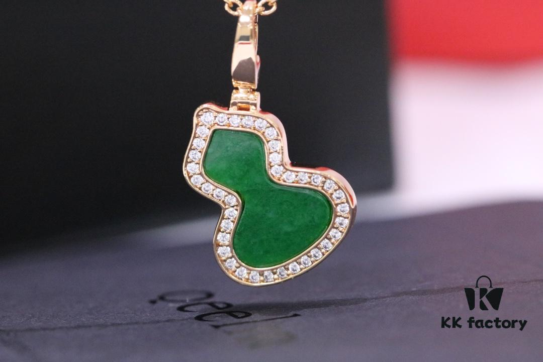 692fd86699f2d84055c8ac96 Lucky Gourd Green Jade Necklace - Limited Edition Rose Gold Plated V-Gold Jewelry