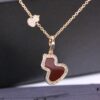 692fd86b99f2d84055c8aca1 Large Red Agate Gourd Necklace in V-Gold Plated 18K Thick Gold