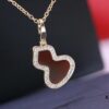 692fd86d99f2d84055c8aca6 Large Red Agate Gourd Necklace in V-Gold Plated 18K Thick Gold