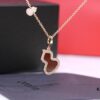 692fd86d99f2d84055c8aca7 Large Red Agate Gourd Necklace in V-Gold Plated 18K Thick Gold