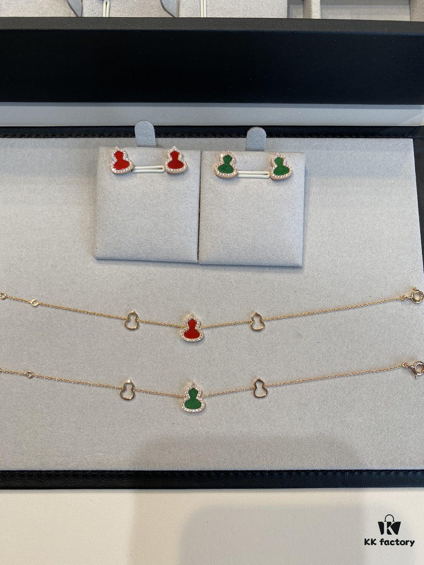 692fd87999f2d84055c8acbd Gourd Pendant for Wealth and Good Fortune, Full V-Gold Plating with Upgraded 0.5 Micron Thick Gold and Palladium, Rose Gold Tone, Natural Stones Including Deep-Sea White Mother-of-Pearl, Red Carnelian, Black Onyx, Green Jade, Bracelet Size 15-18.5cm