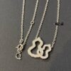 New Arrival Qeeli* Double Gourd Full Diamond Pendant Necklace, Rose Gold/Silver