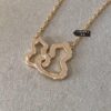 New Arrival Qeeli* Double Gourd Full Diamond Pendant Necklace, Rose Gold/Silver