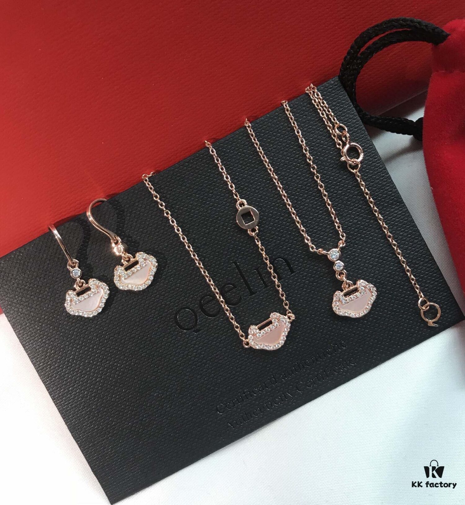 Kirin Gourd Set: Necklace, Bracelet, and Stud Earrings Available