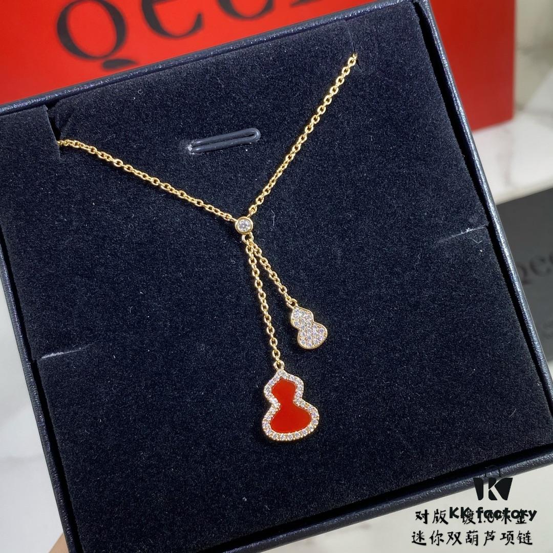 692fd8b099f2d84055c8ad2d New Arrival V Gold Plated 1.0 Micron Gold Mini Kylin Double Gourd Necklace, Stylish and Versatile with Premium Look