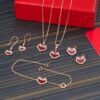 692fd8c599f2d84055c8ad41 Qeelin Kirin Yu Yi Series Pendant Necklace – S925 Silver with Natural Carnelian, Mother of Pearl, and 18K Rose Gold Chain