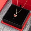 692fd8c699f2d84055c8ad42 Qeelin Kirin Yu Yi Series Pendant Necklace – S925 Silver with Natural Carnelian, Mother of Pearl, and 18K Rose Gold Chain