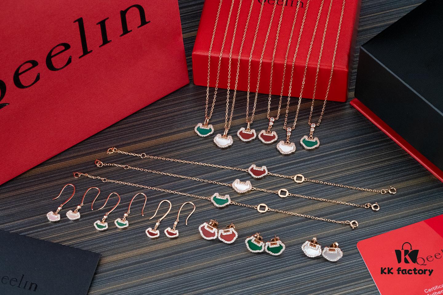692fd8c799f2d84055c8ad44 Qeelin Kirin Yu Yi Series Pendant Necklace – S925 Silver with Natural Carnelian, Mother of Pearl, and 18K Rose Gold Chain