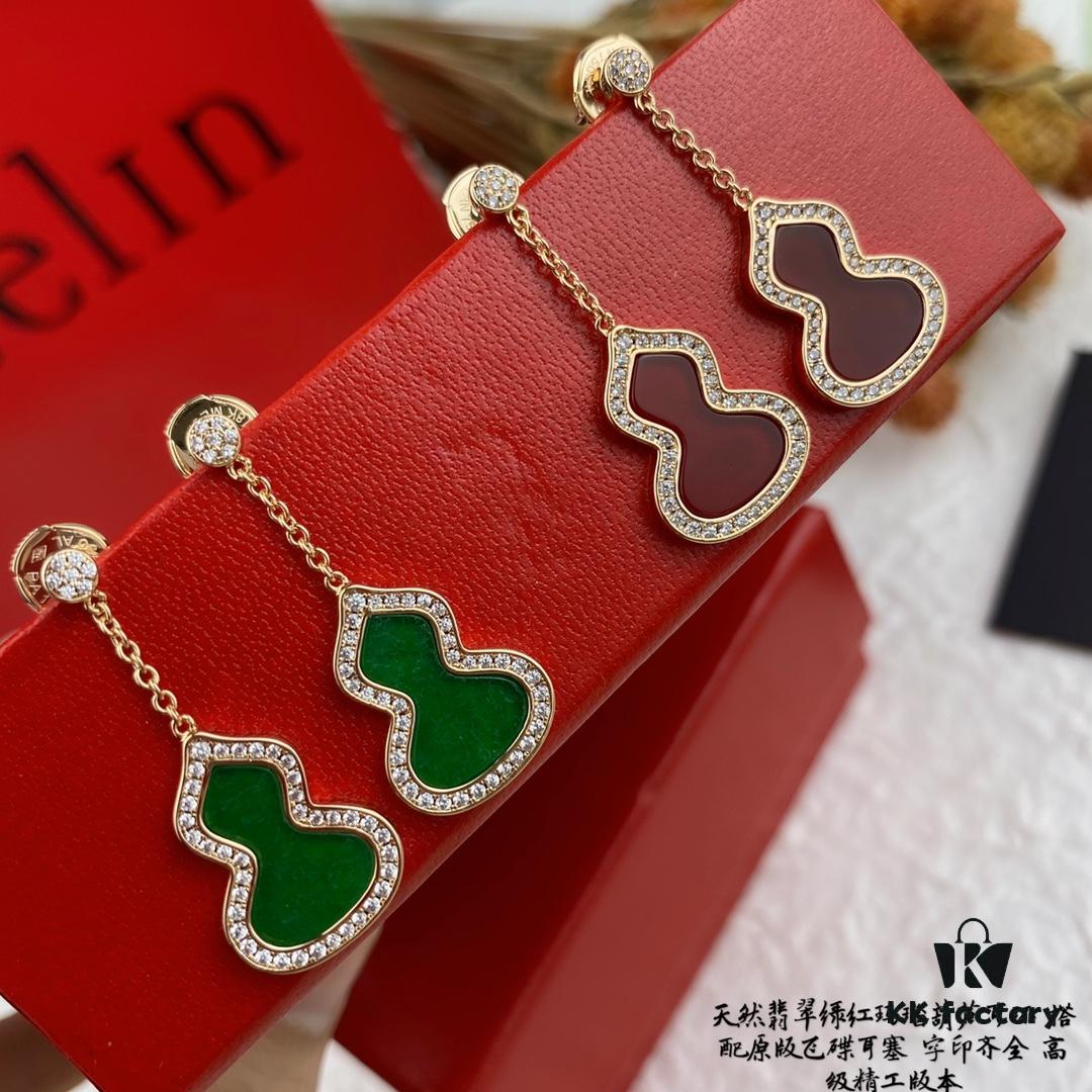 692fd8d599f2d84055c8ad60 V Gold Material Kylin Large Gourd Earrings with Original UFO Ear Plugs, High Aesthetic Appeal, Excellent Fit, Versatile Style, Thick Gold Plating with Real Gold Texture, Eight Hearts and Eight Arrows High-Carbon Diamonds, Small and Exquisite, Perfect to Pass as Real Gold