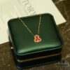 692fd8ee99f2d84055c8ad8f Brand New Wulu Legend Series Gourd Necklace, Rose Gold with Diamond and Red Enamel Accents