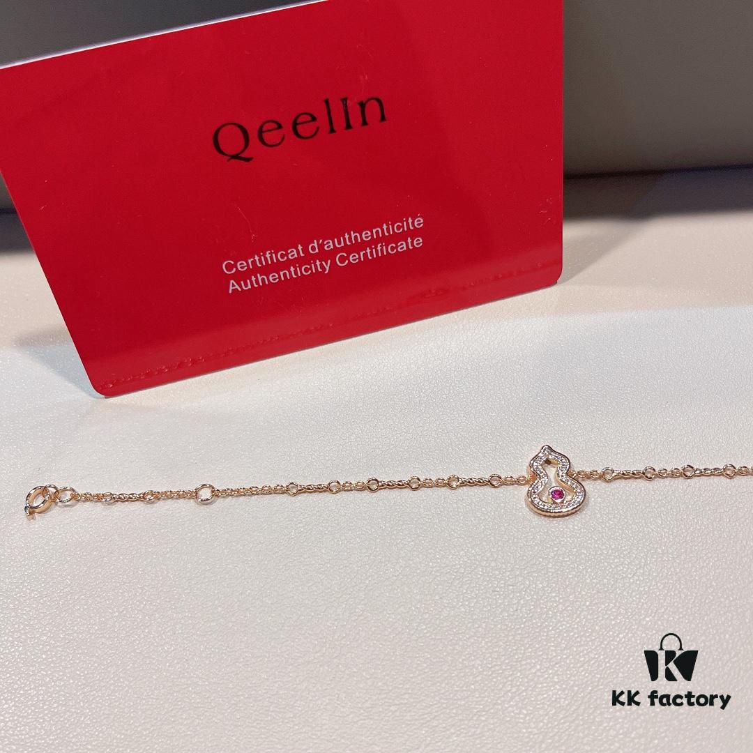 692fd90999f2d84055c8adb8 Brand New Wulu Legend Series Gourd Bracelet, Rose Gold with Ruby Accents, Elegant and Radiant Design