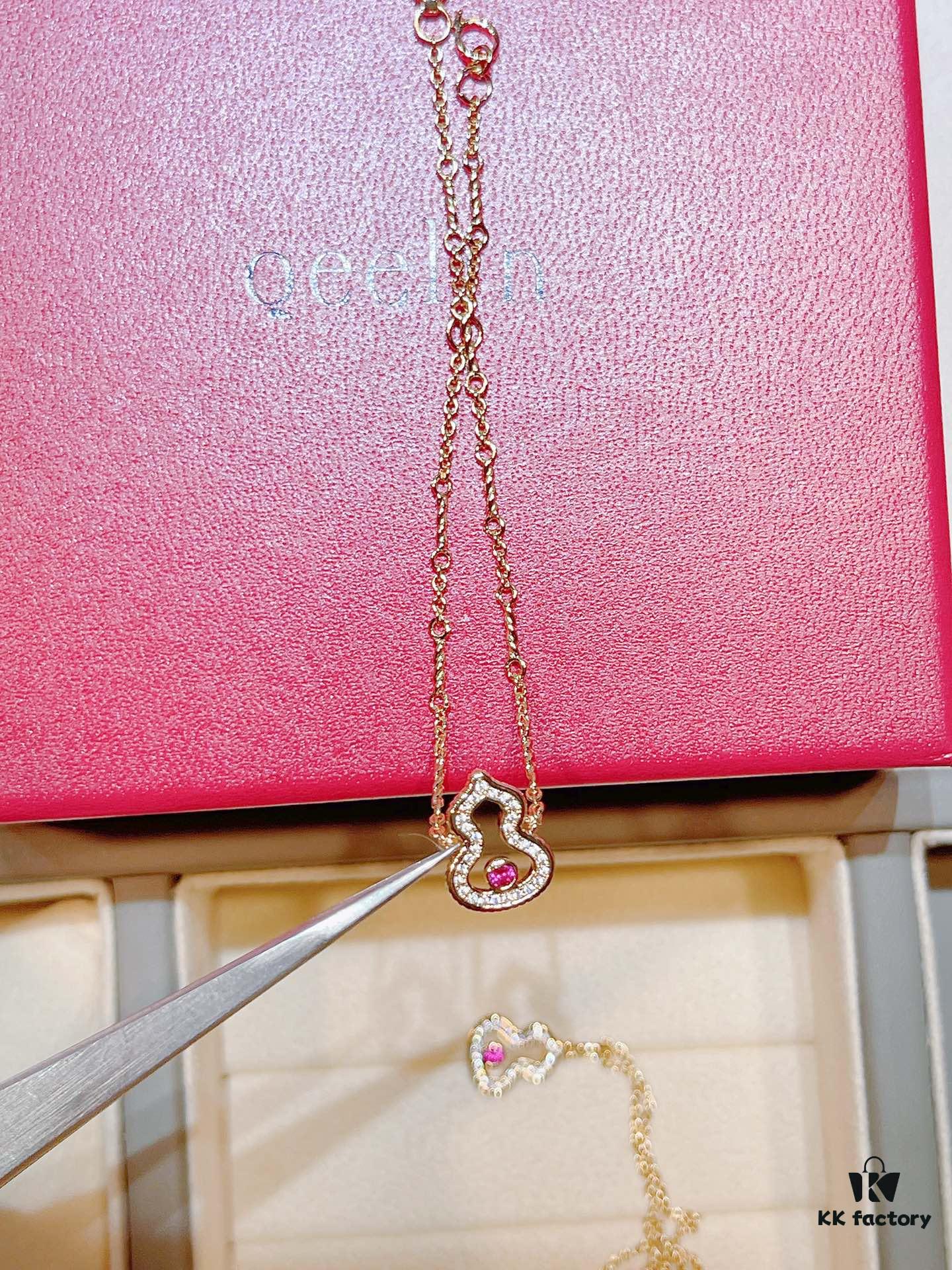 692fd90e99f2d84055c8adc2 Brand New Wulu Legend Series Gourd Bracelet, Rose Gold with Ruby Accents, Elegant and Radiant Design