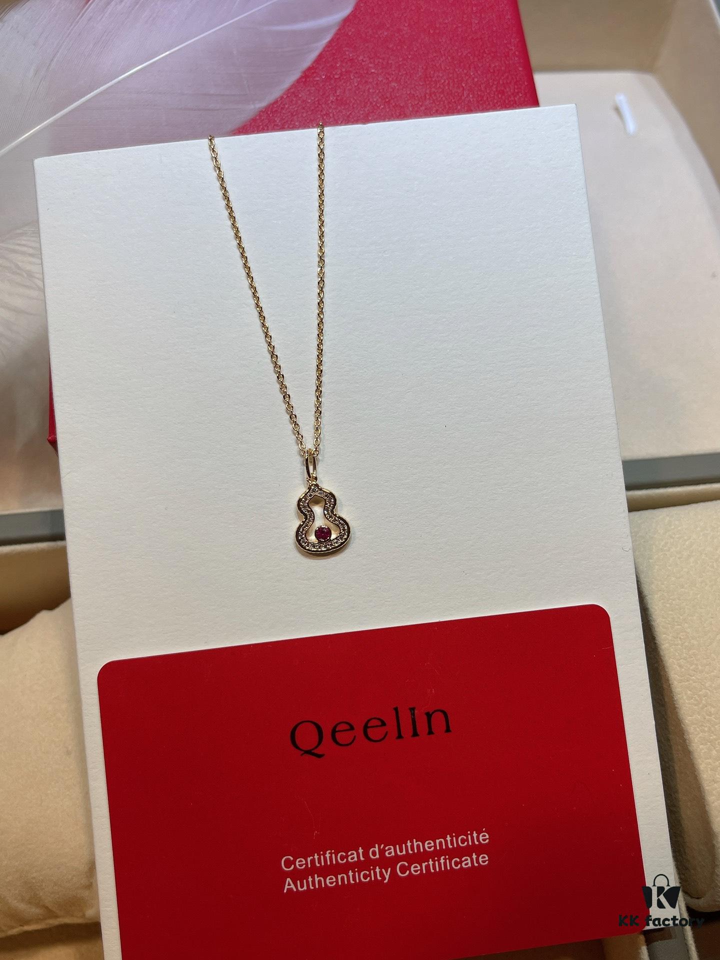 692fd91199f2d84055c8adc6 Brand New Wulu Legend Series Gourd Necklace, Rose Gold with Rubies, 40cm Elegant Layering Pendant for Delicate Sophistication