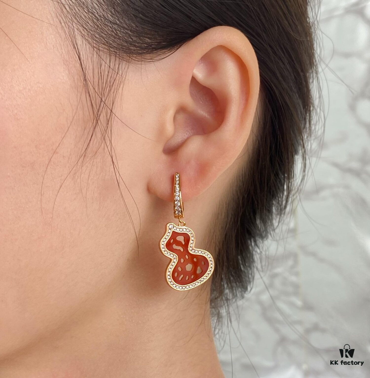 Qeelin Wulu Lace Red Ruby Earrings, Exclusive Limited Edition with Libeiya