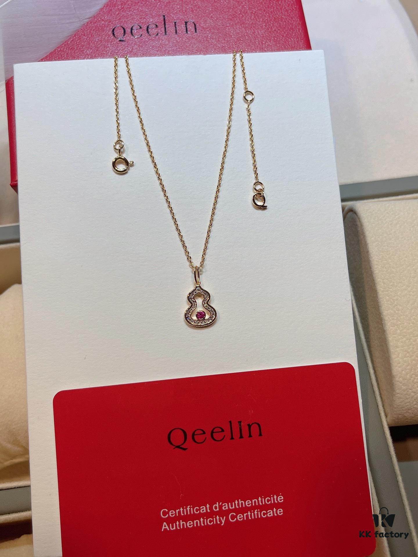 692fd93699f2d84055c8ae07 Brand New Wulu Legend Series Gourd Necklace, Rose Gold with Rubies, 40cm Elegant Layering Pendant for Delicate Sophistication