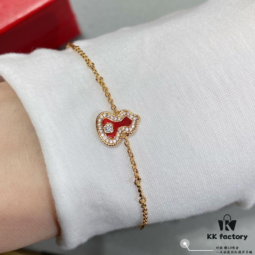 692fd93799f2d84055c8ae0a Kirin Mini Diamond Red Gourd Bracelet, Stylish and Versatile with Thick Gold Plating, Real Gold Feel, Featuring Eight Hearts and Eight Arrows High-Carbon Diamonds