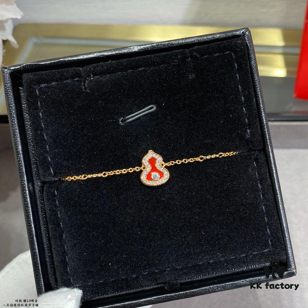 692fd93899f2d84055c8ae0b Kirin Mini Diamond Red Gourd Bracelet, Stylish and Versatile with Thick Gold Plating, Real Gold Feel, Featuring Eight Hearts and Eight Arrows High-Carbon Diamonds