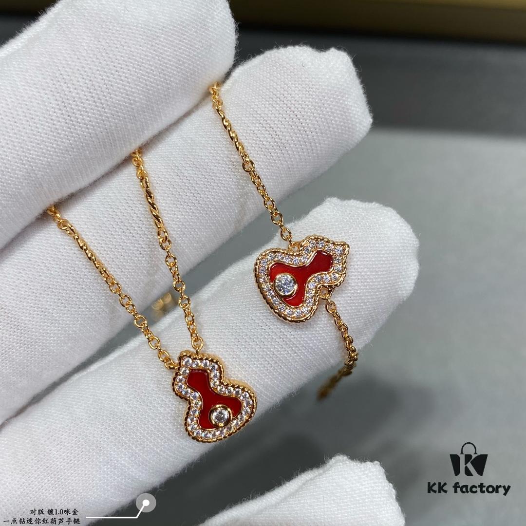 692fd93999f2d84055c8ae0d Kirin Mini Diamond Red Gourd Bracelet, Stylish and Versatile with Thick Gold Plating, Real Gold Feel, Featuring Eight Hearts and Eight Arrows High-Carbon Diamonds
