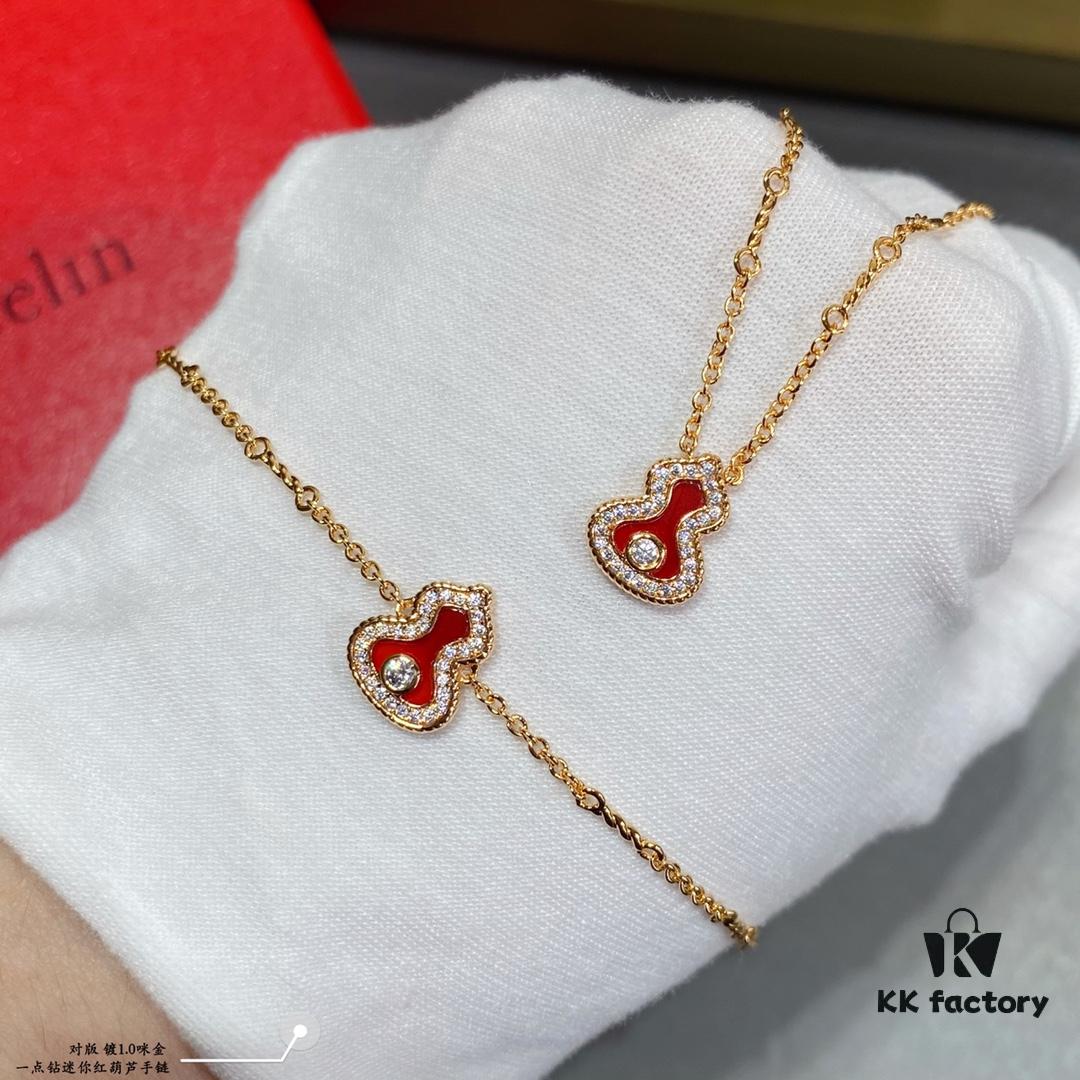 692fd93a99f2d84055c8ae0f Kirin Mini Diamond Red Gourd Bracelet, Stylish and Versatile with Thick Gold Plating, Real Gold Feel, Featuring Eight Hearts and Eight Arrows High-Carbon Diamonds