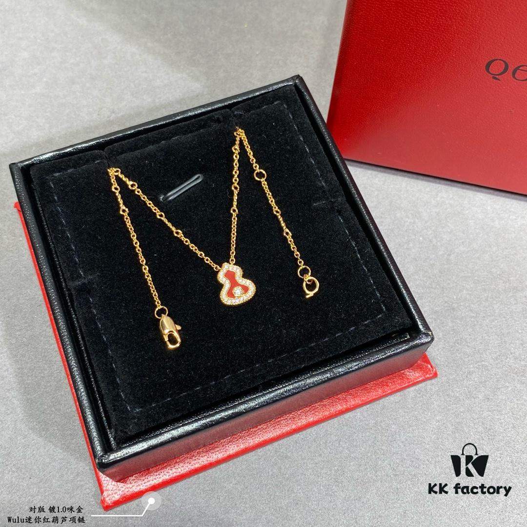 692fd93e99f2d84055c8ae16 Kirin Mini Diamond Red Gourd Necklace, Stylish and Versatile with Thick Gold Plating, Real Gold Feel, Eight Hearts and Eight Arrows High-Carbon Diamond, Small and Exquisite