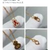 692fd94099f2d84055c8ae1b Kirin Mini Diamond Red Gourd Necklace, Stylish and Versatile with Thick Gold Plating, Real Gold Feel, Eight Hearts and Eight Arrows High-Carbon Diamond, Small and Exquisite