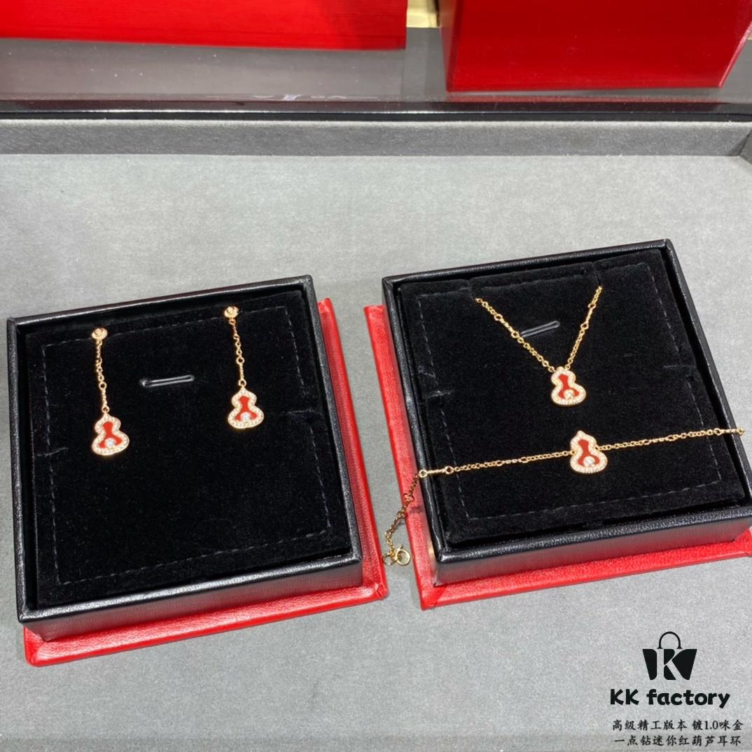 692fd94299f2d84055c8ae1e Kirin Mini Diamond Red Gourd Earrings, High Aesthetic Appeal, Excellent Fit, Versatile Design, Thick Gold Plating with Real Gold Texture, Eight-Heart Eight-Arrow High-Carbon Diamonds, Small and Exquisite