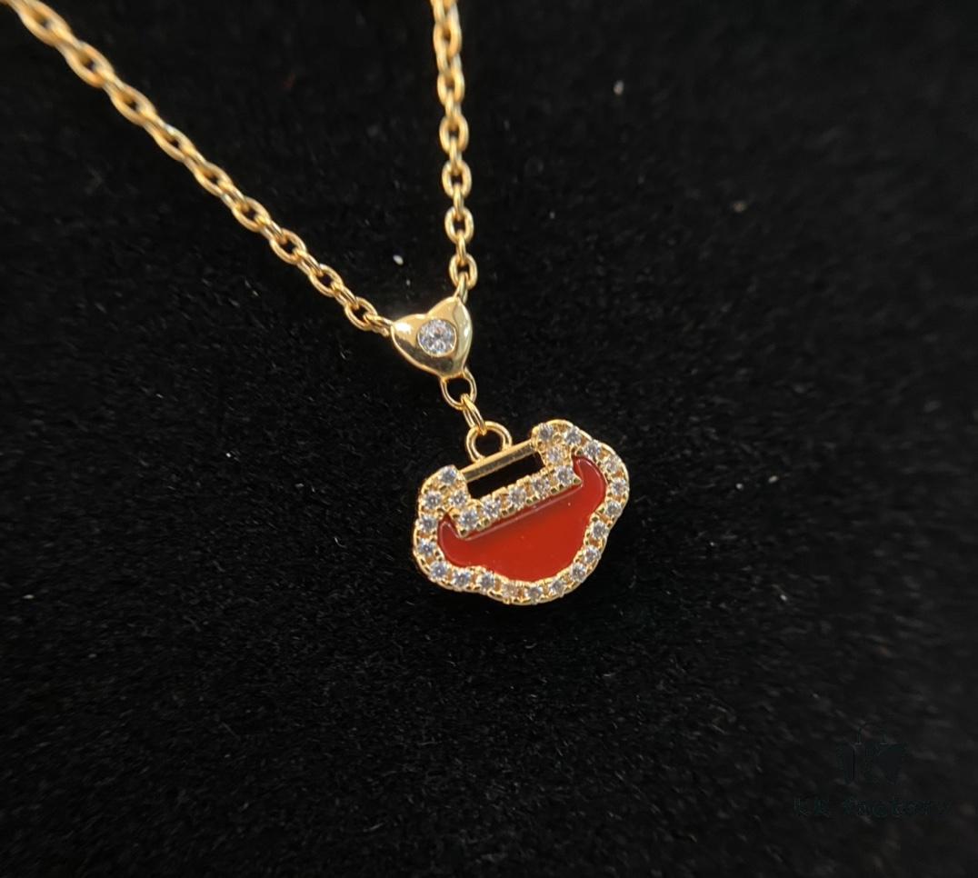 692fd9a199f2d84055c8aeac Real Photo of Little Red Lock Pendant, Exquisitely Crafted with High-Grade Red Agate and Encrusted Diamonds Resembling a Traditional Ruyi Lock