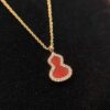 692fd9b999f2d84055c8aed9 Red Gourd Real Shot: Red Agate Necklace with Vivid Color and Crystal Clarity
