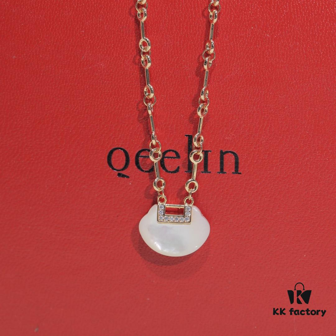692fda3399f2d84055c8af6a Kirin Auspicious Lock White Agate Necklace