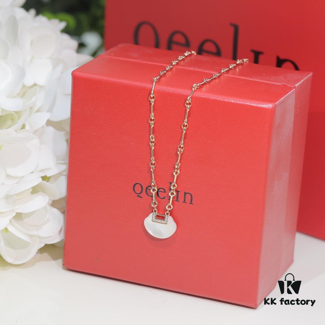692fda3599f2d84055c8af6c Kirin Auspicious Lock White Agate Necklace